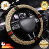 Black Gucci Brown Monograms Steering Wheel Cover