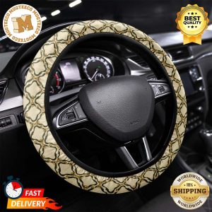 Horsebit Rhombus Ribbon Print Steering Wheel Cover