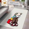 Hypebeast Robot Kaws Companion Flayed In Yellow Background Rug Carpet
