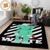 Kaws Black On Black Head In Black Background For Living Room Carpet Rugs