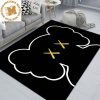 Kaws Black On Black Punk Rock And Butterfly In Black Background Rug Carpet