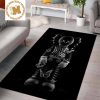 Kaws Black On Black Head In Black Background For Living Room Carpet Rugs