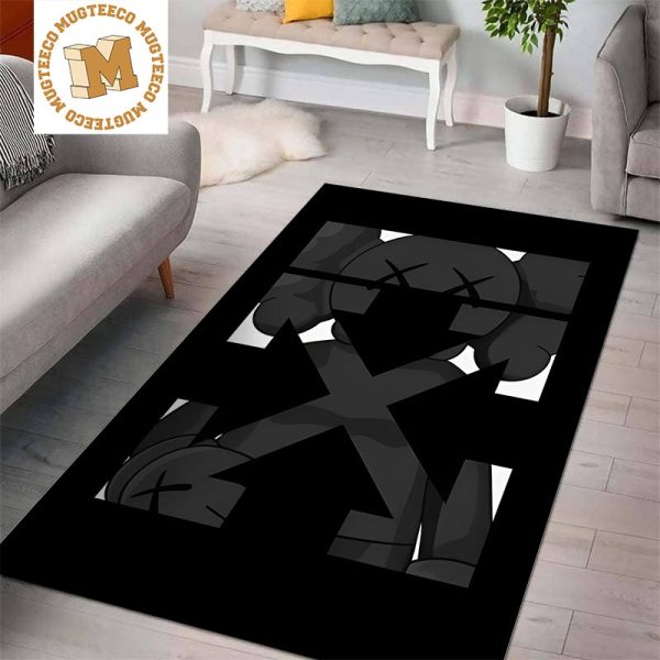 Kaws Companion Black x Off White Brand Rug For Bedroom