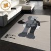 Kaws Companion Faces And Blue Kaws Best Friend Forever Pattern In White Background For Living Room Carpet Rugs