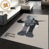 Kaws Companion Flayed x Off White Brand Logo In Black Background Living Room Carpet Floor Decor