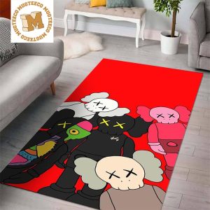 Kaws Companion Friends All Colors In Red Background For Living Room
