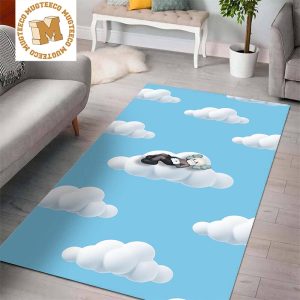 Kaws Holiday In The Cloud In Sky Blue Background For Living Room Carpet Rugs