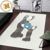 Kaws Take Black Kaws In Brown Background Rug For Bedroom