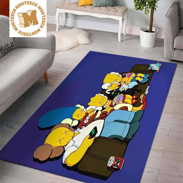 Kaws The Simpsons Family The Kaws Album In Blue Background Living Room Carpet Floor Decor