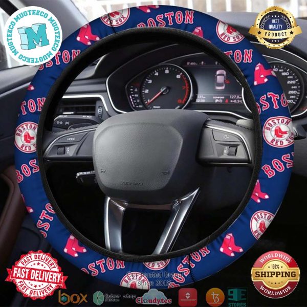 MLB Boston Red Sox Navy Steering Wheel Cover