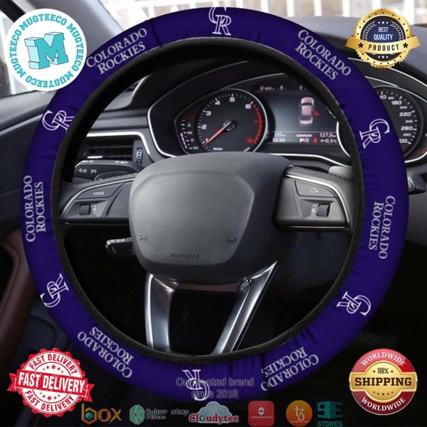 MLB Colorado Rockies Blue Steering Wheel Cover