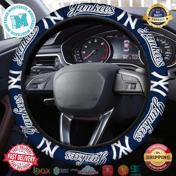 MLB New York Yankees Navy Steering Wheel Cover