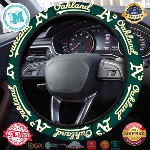 MLB Oakland Athletics Green Steering Wheel Cover