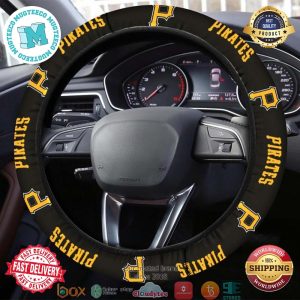 MLB Pittsburgh Pirates Black Steering Wheel Cover