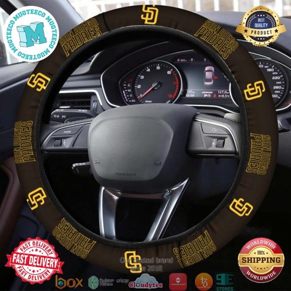 MLB San Diego Padres Brown Steering Wheel Cover