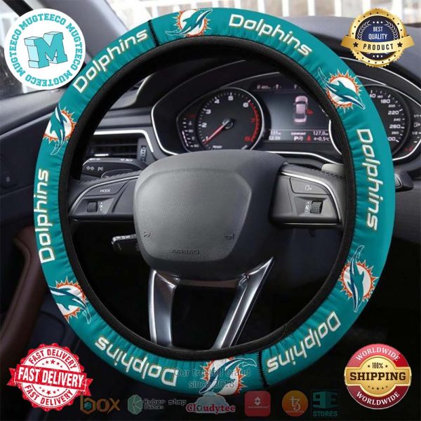 Miami Dolphins Steering Wheel Cover