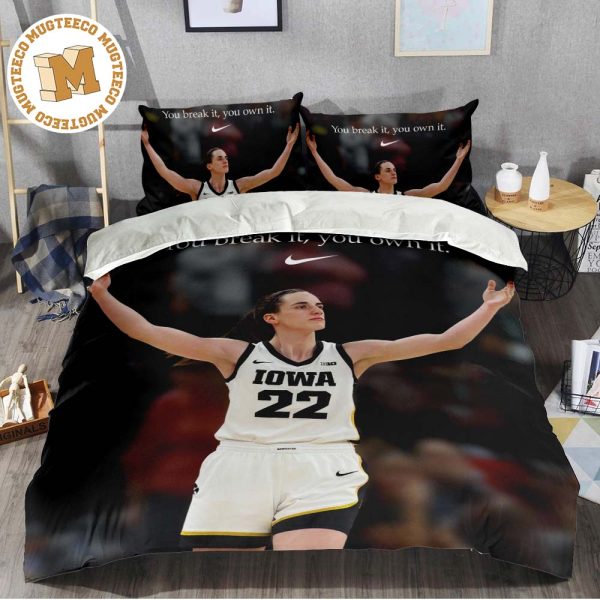 Nike Tribute Caitlin Clark Iowa Hawkeyes You Break It You Own It Poster Bedding Set