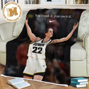 Nike Tribute Caitlin Clark Iowa Hawkeyes You Break It You Own It Poster Fleece Blanket