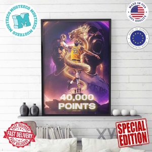 40K Points For LeBron James Congratulations King Wall Decor Poster Canvas