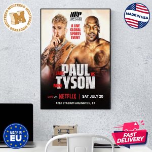 A Live Global Sports Event Jake Paul Vs Mike Tyson Live On Netflix Wall Decor Poster Canvas
