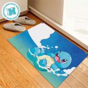 Adorable Pokemom Squirtle Swimming Summer For Home Decor Doormat