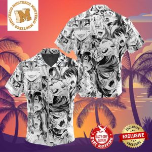 Ahegao Manga Collage Summer 2024 Hawaiian Shirt For Family