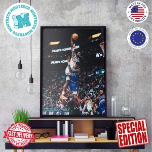 Anthony Edwards Crazy Dunk Of The Year Vs Utah Jazz Wall Decor Poster Canvas