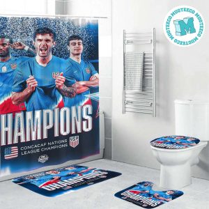 Back To Back USMNT Concacaf Nations League Final 2024 Champions Poster Bathroom Set