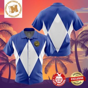 Blue Ranger Mighty Morphin Power Rangers Summer 2024 Hawaiian Shirt For Family