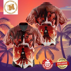 Burning Attack On Titan Summer 2024 Hawaiian Shirt For Family