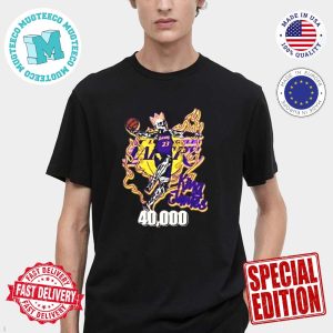 City Of Angels Los Angeles Lakers King Skull James Congratulations LeBron James Reach 40K Career Points Premium T-Shirt