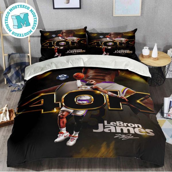 Congratulations LeBron James Reach 40K Career Points Los Angeles Lakers Bedding Set