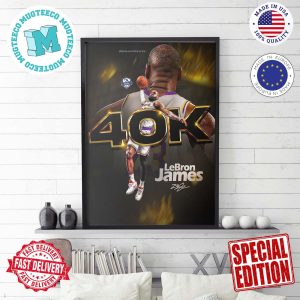 Congratulations LeBron James Reach 40K Career Points Los Angeles Lakers Wall Decor Poster Canvas