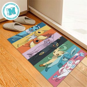 Every Type Of Evolt Eevee Cute 8 Forms In One Art Home Decor Pokemon Doormat