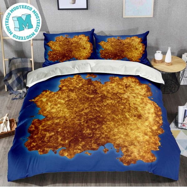 Fortnite Midas Floor Is Lava Gold Map Bedding Set Queen