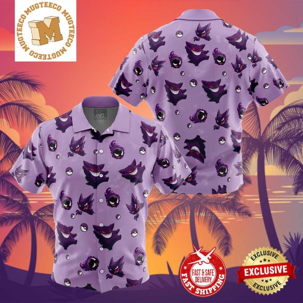 Gengar Pattern Pokemon Summer 2024 Hawaiian Shirt For Family