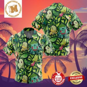 Grass Type Starters Pokemon Summer 2024 Hawaiian Shirt For Family