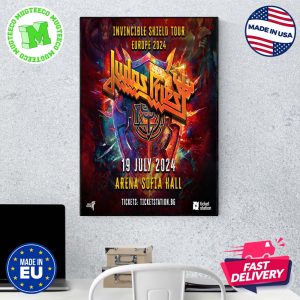 Invincible Shield Tour Europe 2024 Judas Priest 19 July 2024. Arena Sofia Hall Home Decor Poster Canvas