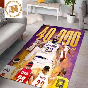 LeBron James The First Player To Ever Score 40K Points In NBA History Rug Home Decor