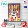 The King Lebron James Reaches 40k Career Points Wall Decor Poster Canvas