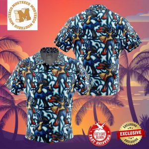 Lucario x Mega Lucario Pokemon Summer 2024 Hawaiian Shirt For Family