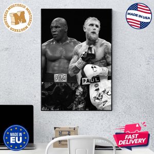 Mike Tyson Vs Jake Paul Face Off Boxing Ring On July 20 At AT T Stadium Netflix Live Stream Wall Decor Poster Canvas