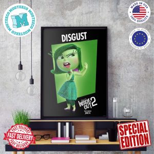 Official First Individual Poster Character Disgust For Inside Out 2 Releasing In Theaters On June 14 Poster Canvas