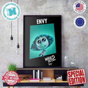 Official First Individual Poster Character Envy For Inside Out 2 Releasing In Theaters On June 14 Poster Canvas