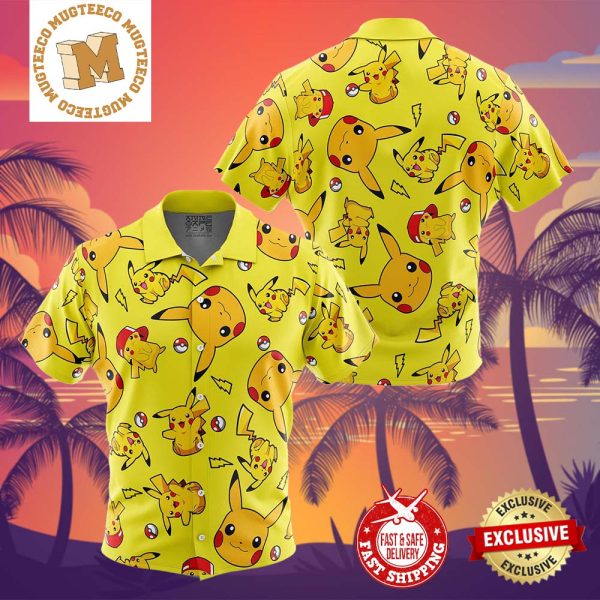 Pikachu Pattern Pokemon Summer 2024 Hawaiian Shirt For Family