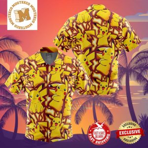 Pikachu Pokemon Summer 2024 Hawaiian Shirt For Family