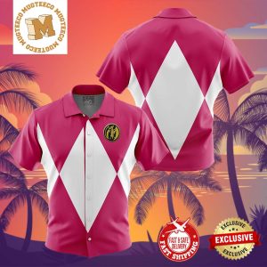 Pink Ranger Mighty Morphin Power Rangers Summer 2024 Hawaiian Shirt For Family