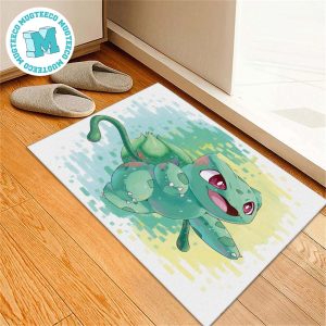 Pokemom Bulbasaur Adorable Water Color Style Gift For Fan Pokemon Doormat