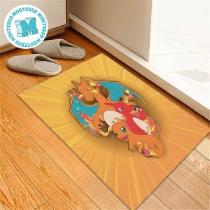 Pokemon Charmander Charmeleon And Charizard Evolt Cute Home Decor Doormat