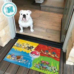 Pokemon Fire Water Ice And Electric Grass Gift For Fan Pokemon Doormat